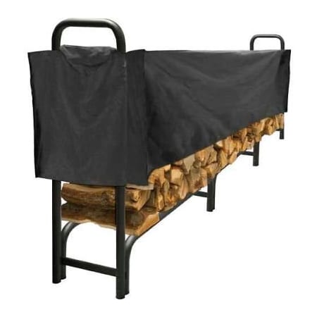 Dyna-Glo Pleasant Hearth 12' Heavy Duty Log Storage Rack with Half Cover Weather-Resistant LS938-144SC-K